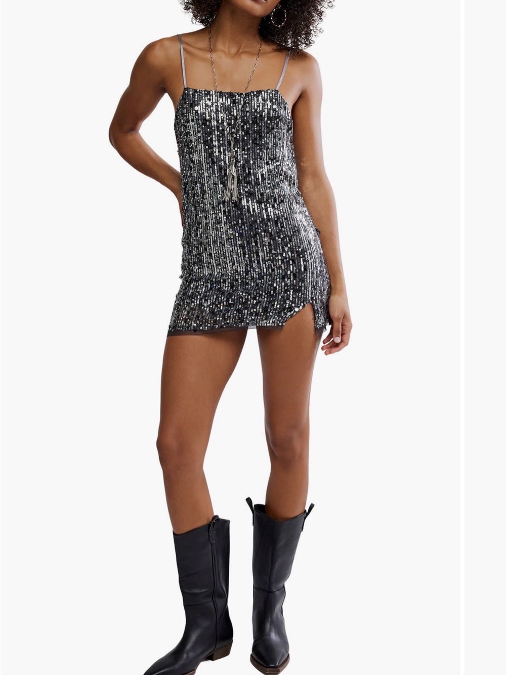 Free People Sequin Slip Mini Dress